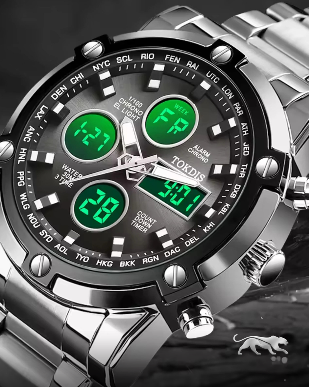 Tokdis Dual Time Watch for Men's